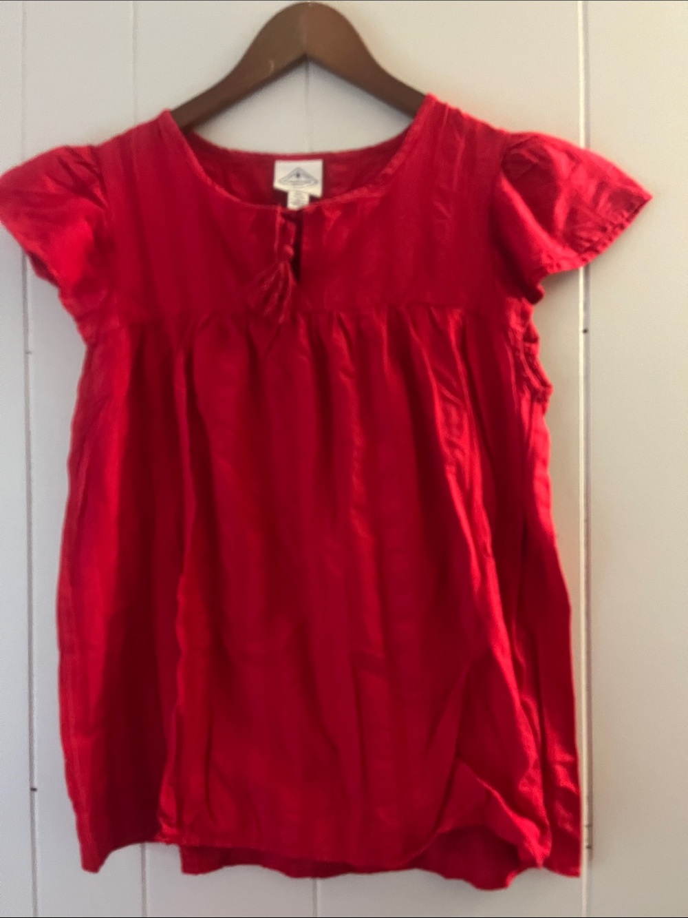 St. John's Bay Red Tie-Front Peasant Top